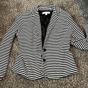New York and Company stretch size 12, striped black and white blazer